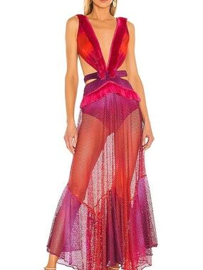 Ombre Sleeveless Netted Beach Dress in Pink Multi
PATBO